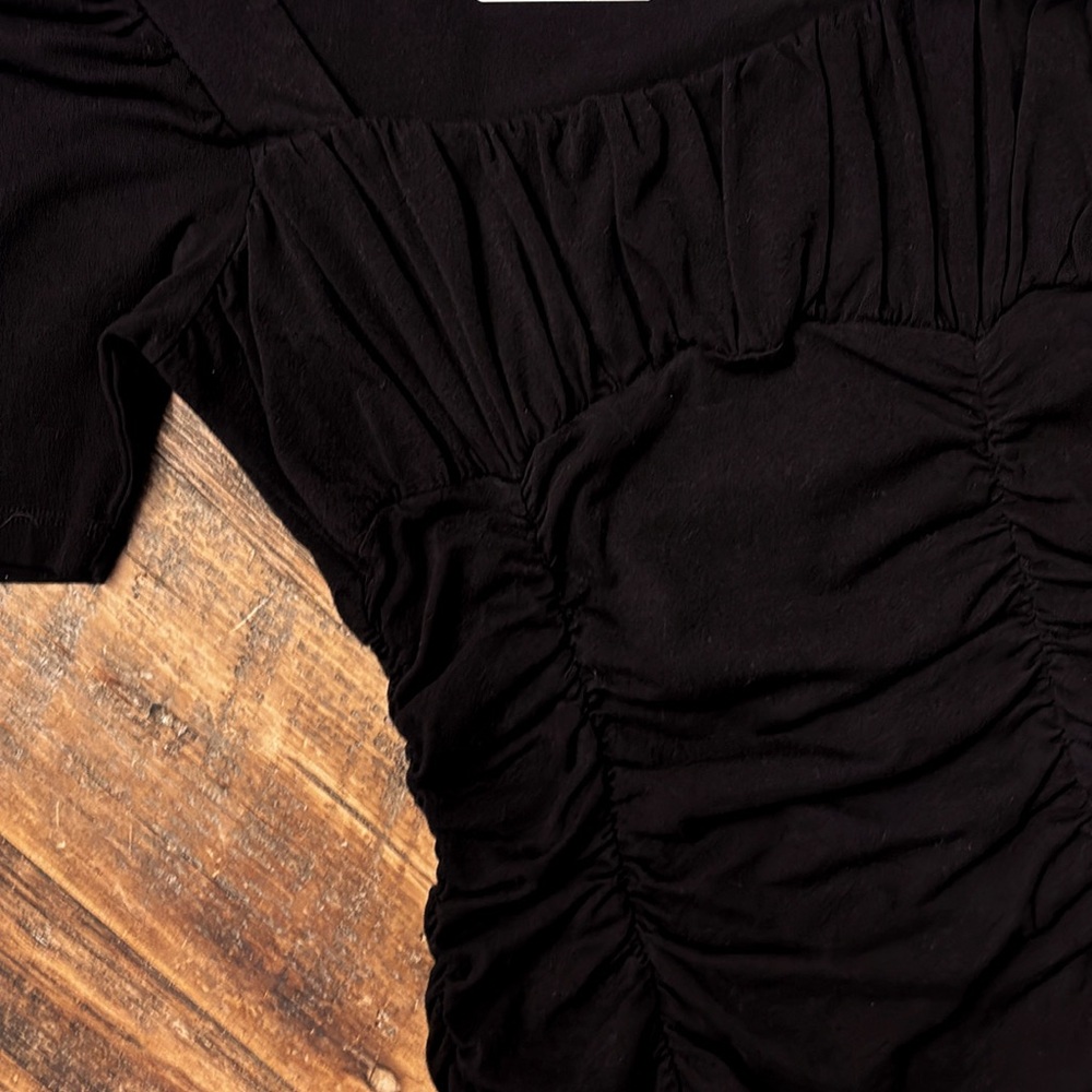 NWT Monrow Shirred Black Dress - M - Picture 7 of 7